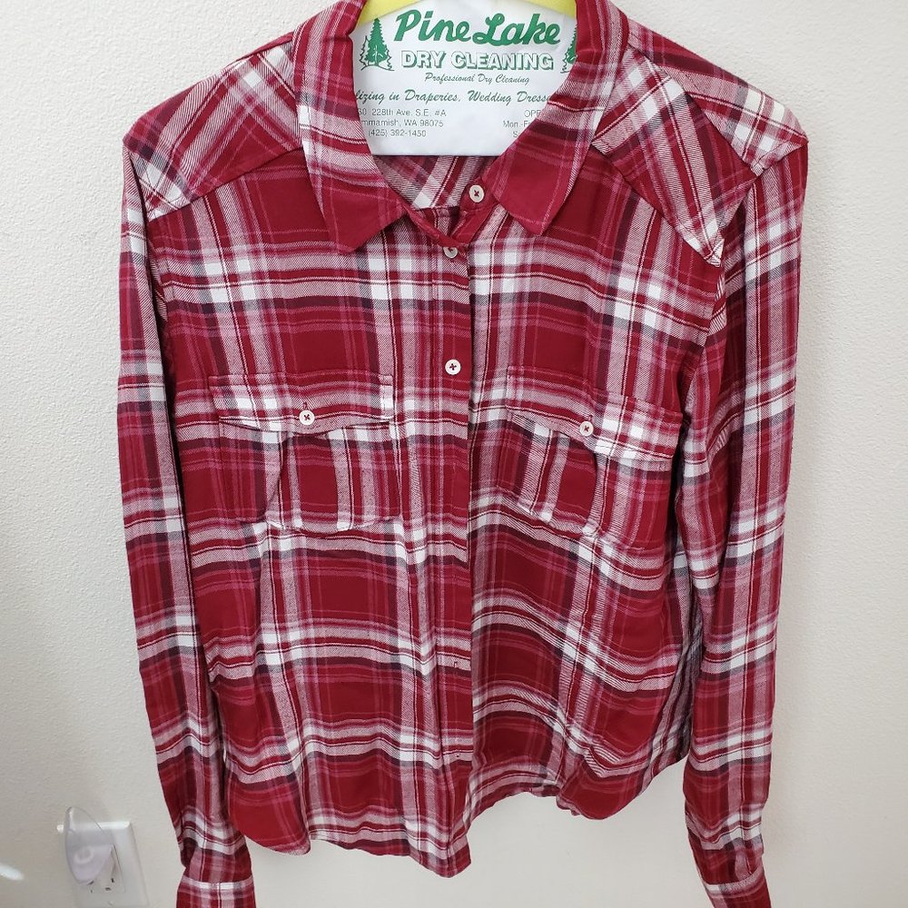 Stylish Paige Red Flannel top